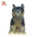 Peluches Stuffy Soft Toy Custom Baby / Grande / Gris y Negro / Azul / Rojo / Blanco / Negro Wolf Plush Toy Whit Blue Eyes